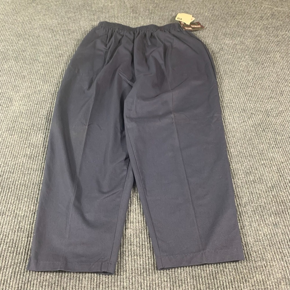 VTG CJ Designs Pants Womens Plus 24 W Blue‎ Pull On Pleated Deadstock Retro 90s